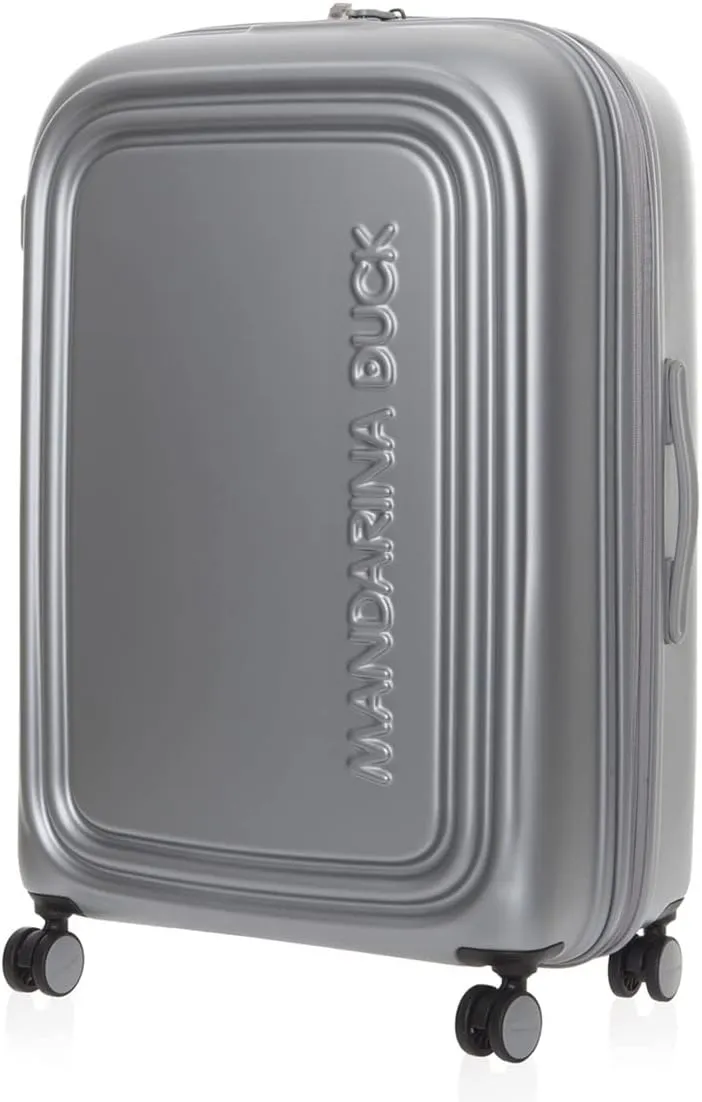 Mandarina Duck Unisex Logoduck   Trolley Large Exp P10SZV33 Luggage Suitcase, Silver, 49x75x31/34(LxHxW), Suitcase and wheeled suitcase