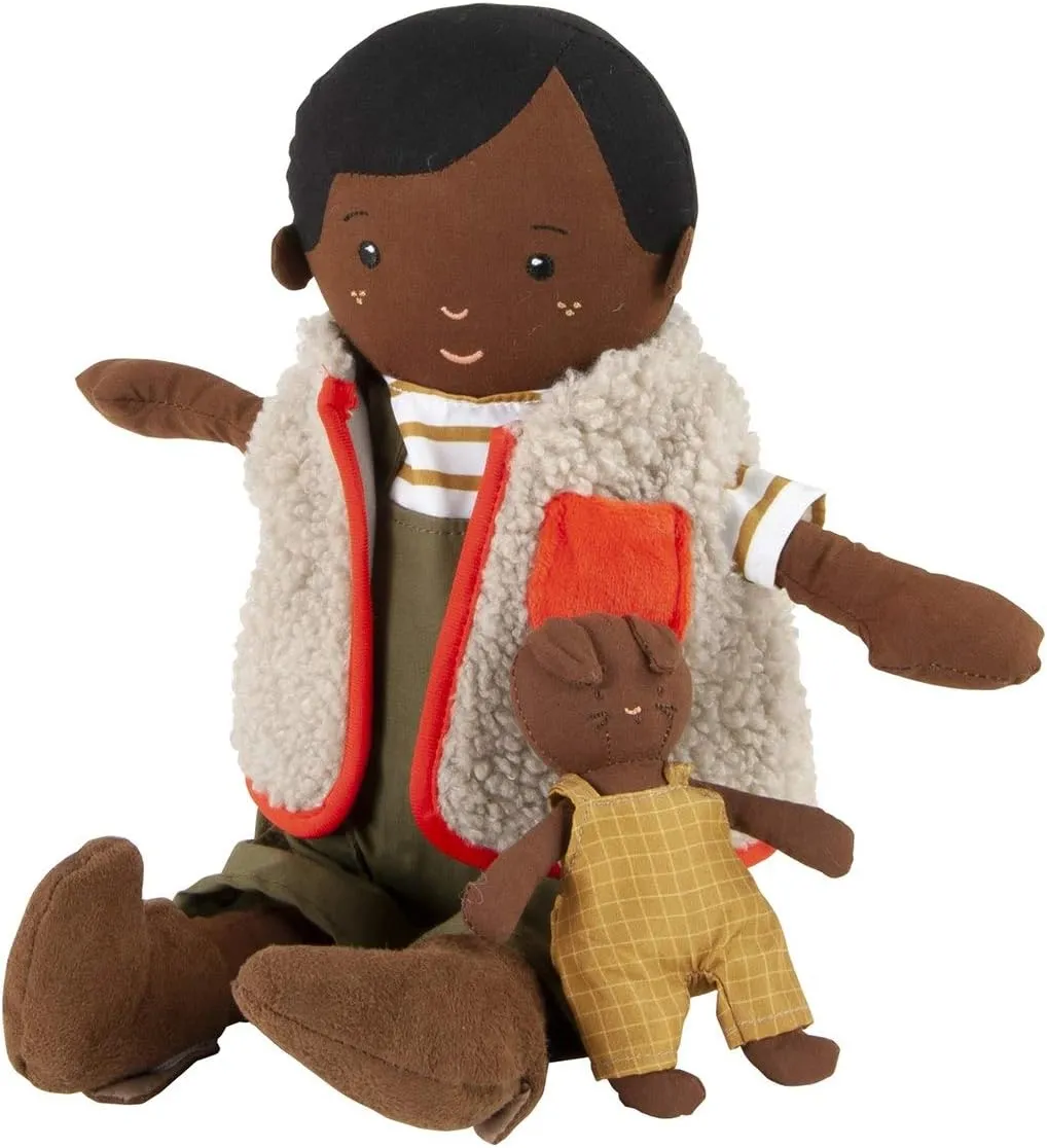 Manhattan Toy Playdate Friends Ellis Machine Washable and Dryer Safe 14 Inch Doll with Mini Bunny Stuffed Animal