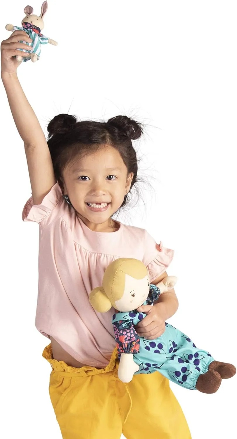 Manhattan Toy Playdate Friends Ollie Machine Washable and Dryer Safe 14 Inch Doll with Companion Stuffed Animal