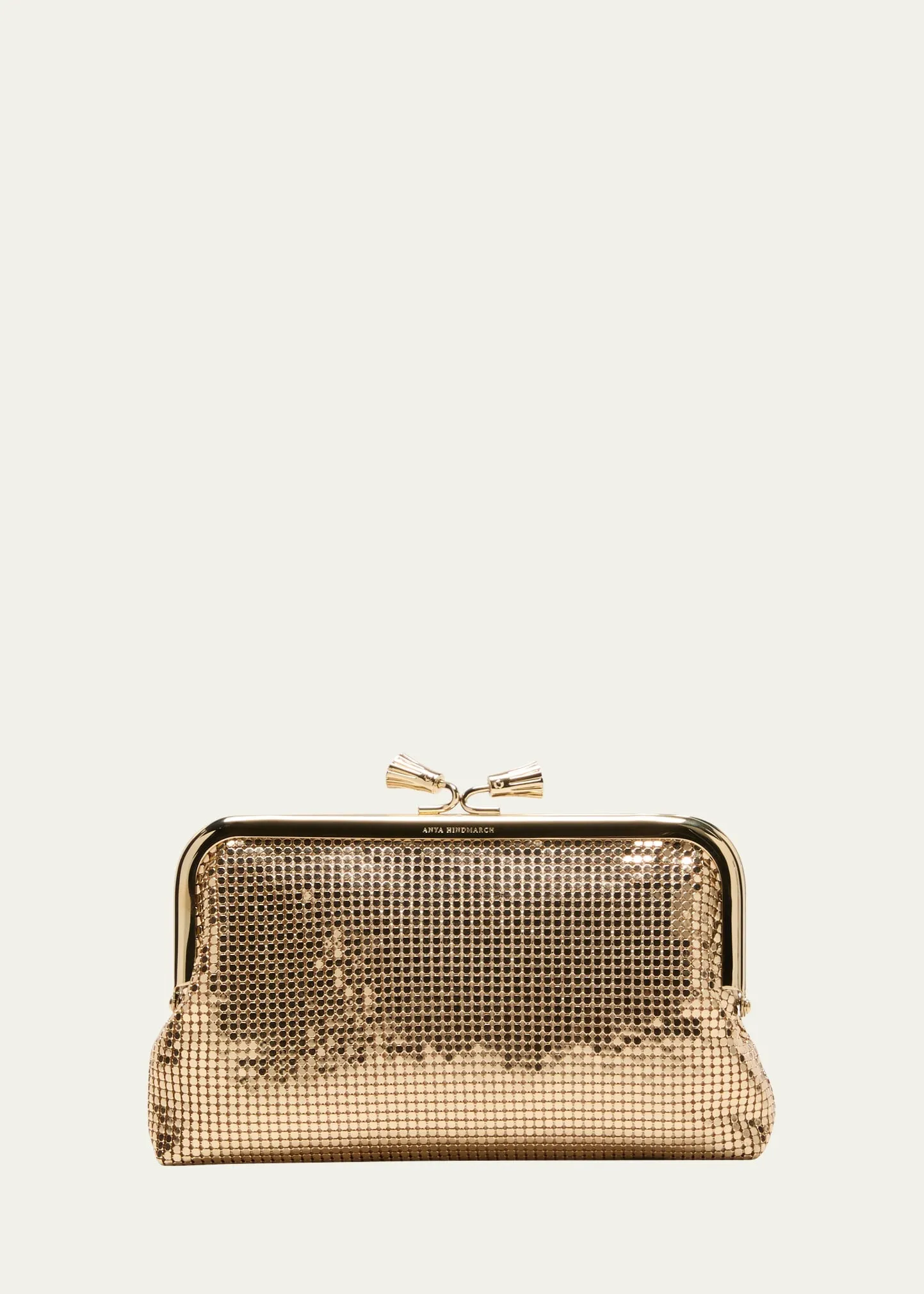 Maud Tassel Metal Mesh Clutch Bag