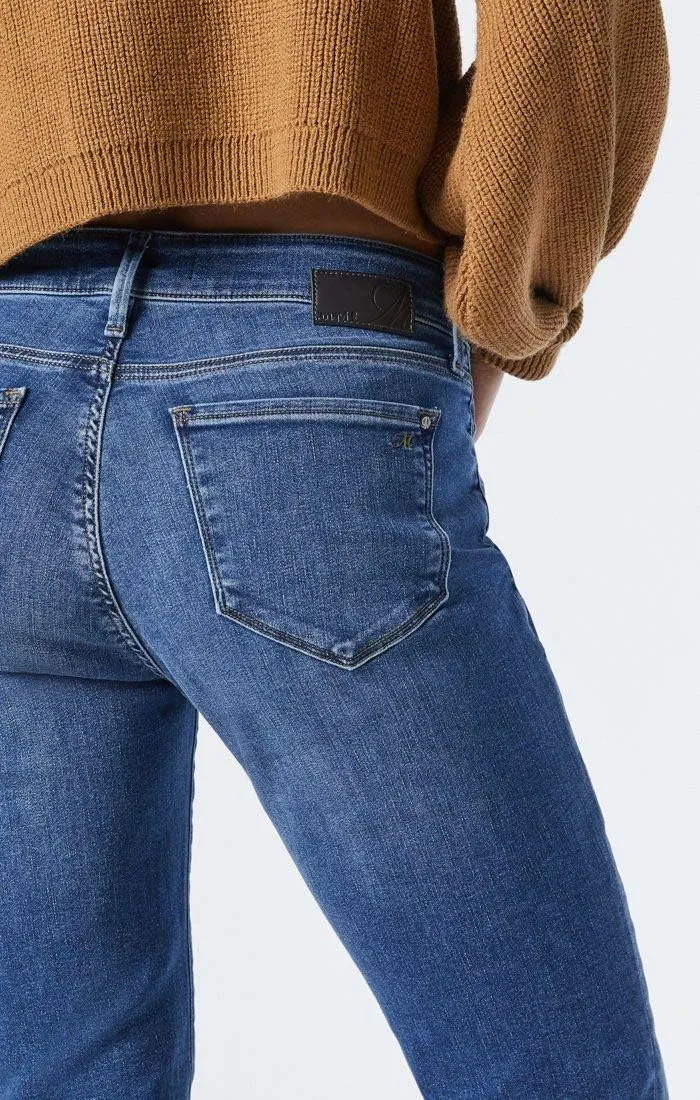 Mavi Women's Emma Mid Rise Slim Boyfriend Jeans - Premium Stretch Denim Jeans - Comfortable Jeans for Women, Machine Washable