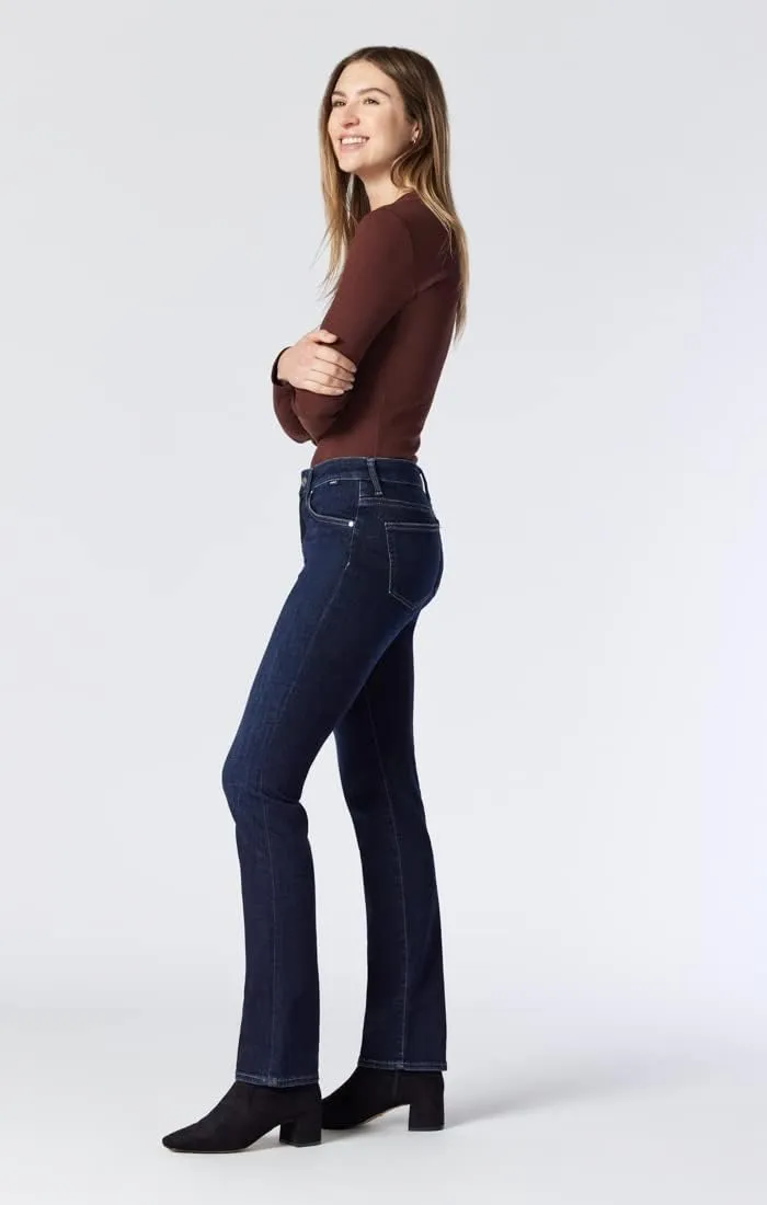Mavi Women's Kendra High Rise Straight Boyfriend Jeans - Stretch Denim Jeans - Comfortable Jeans for Women, Machine Washable