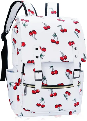 MCWTH Cherry School Backpack for Girls Women, 15.6 inch Laptop Backpacks Bookbags for College Travel