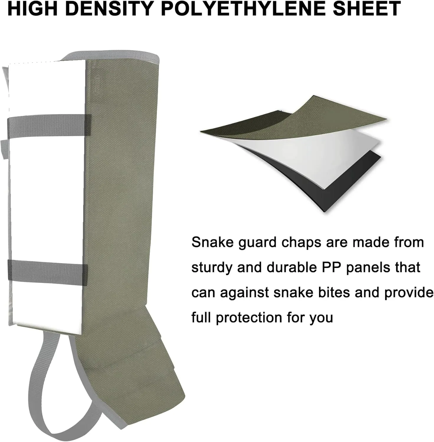 MDSTOP Snake Gaiters Leg Guards, Waterproof Snake Guards, Adjustable Snake Bite Protection for Lower Legs, Snake Chaps for Men & Women, Snake Proof Gaiters for Hunting,Outdoor and Farm Working