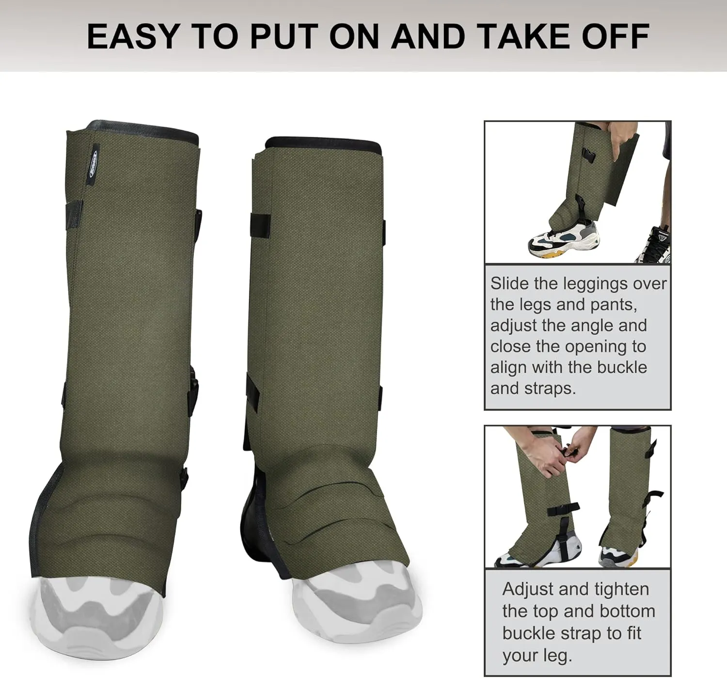 MDSTOP Snake Gaiters Leg Guards, Waterproof Snake Guards, Adjustable Snake Bite Protection for Lower Legs, Snake Chaps for Men & Women, Snake Proof Gaiters for Hunting,Outdoor and Farm Working
