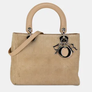 Medium Suede Cannage Lady Dior