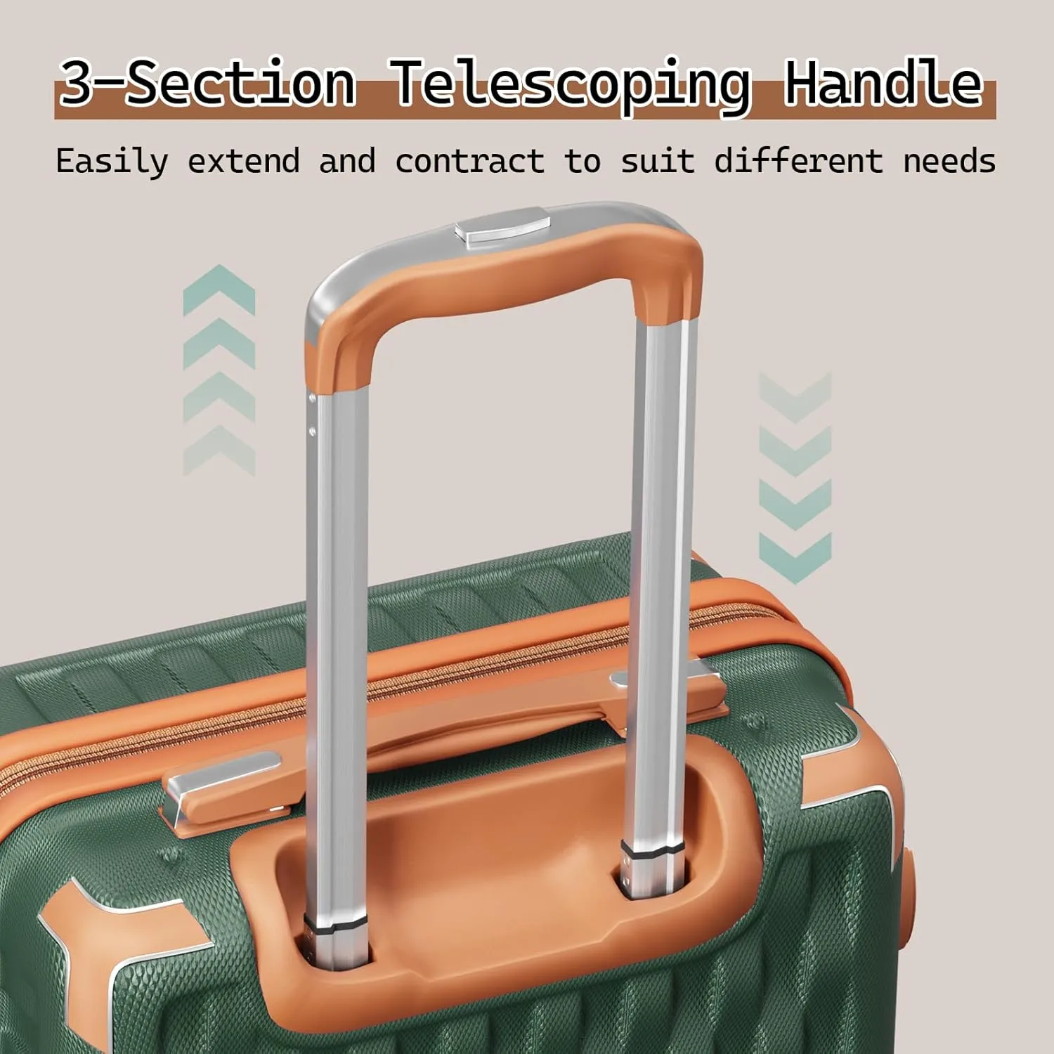 Melalenia Luggage Sets 3 Piece, Hard Shell Carry on Suitcase with Spinner Wheels and TSA Lock, Travel Lightweight Luggage Set for Women, Green Brown