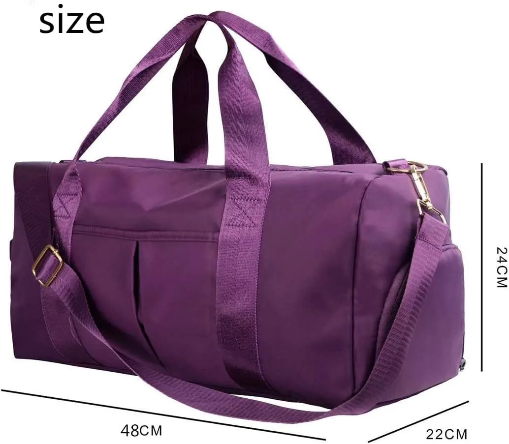 Men and Women's Travel Bag With Shoe Compartment Sports Tote Gym Bag Weekender Overnight Shoulder Bag