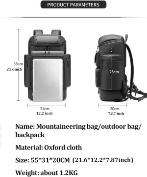Men large capacity travel backpack,50L waterproof hiking trekking Backpack With separate shoe bag,Business work Laptop Backpack