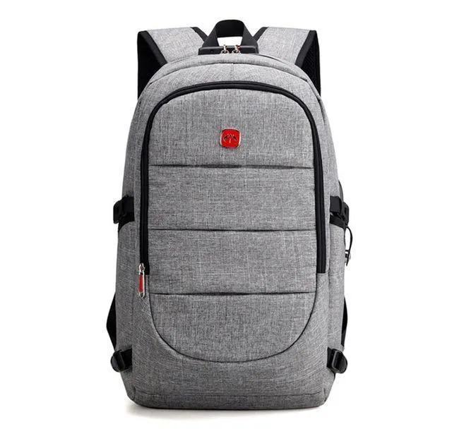 Men's Anti External Plug Tested &amp; Charging Theft Headphone USB Bag Backpack Multi-buy offer Laptop - Large -