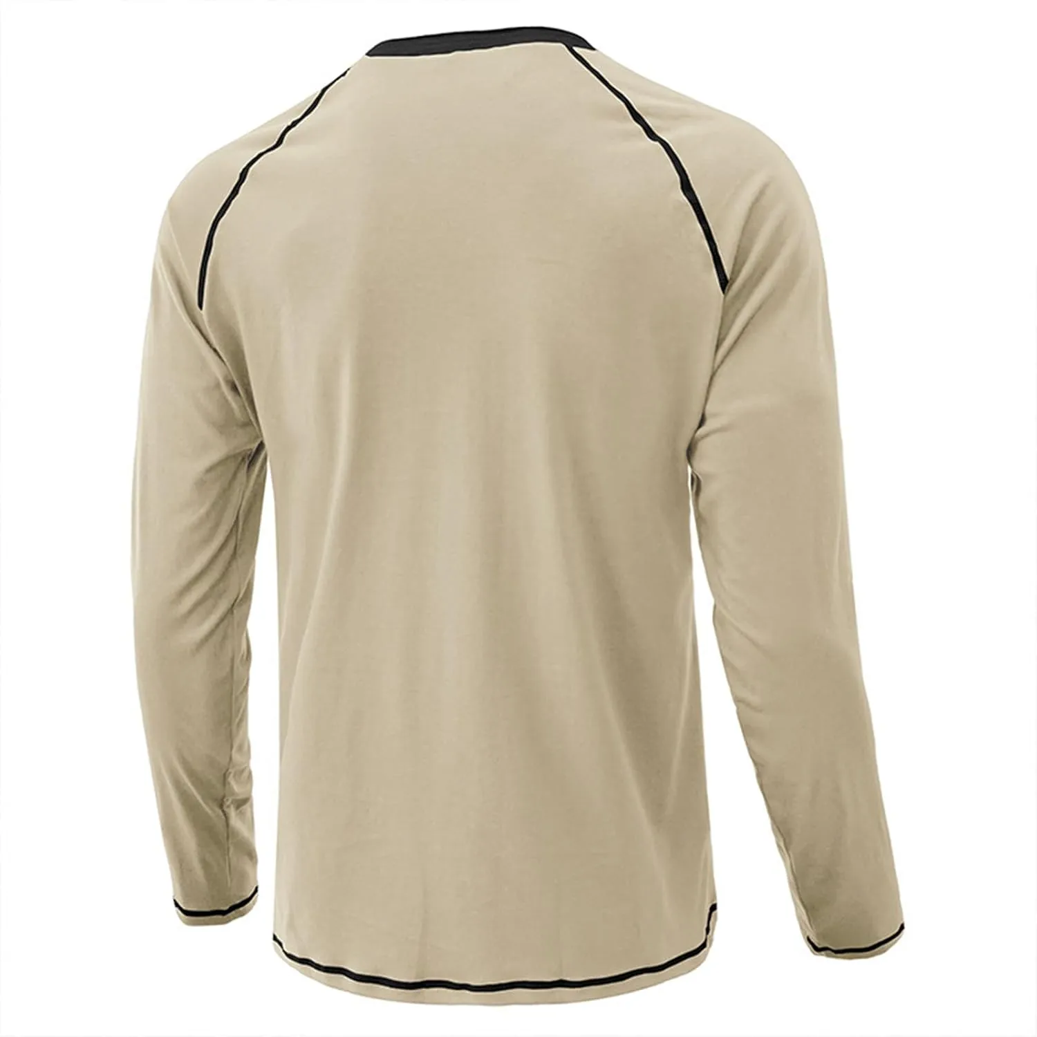 Men's Casual Henley Shirts Long Sleeve Slim Fit Button Cotton Basic T-Shirt Lightweight Raglan Sleeve Tee Tops
