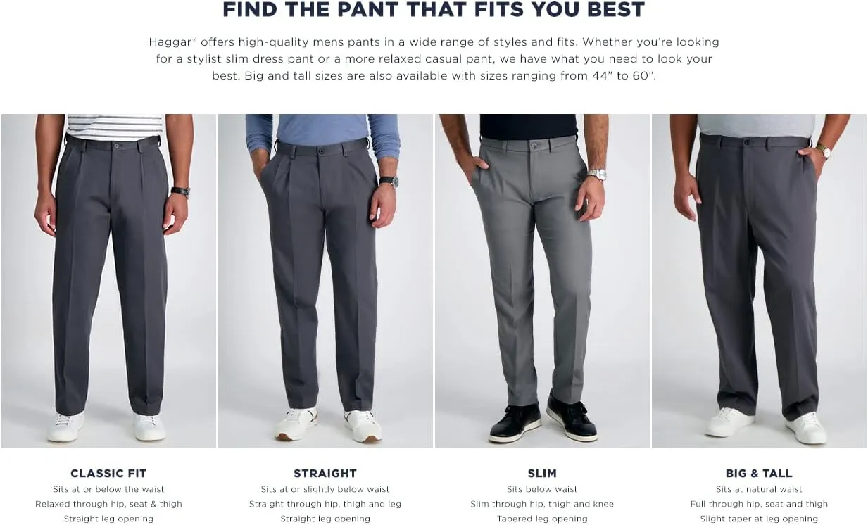 Men's Classic Fit Pleat Front Dress Pant Regular and Big & Tall Sizes