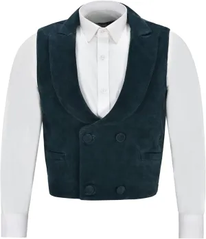 Men's Classic Leather Waistcoat Fashion Real Suede Leather 3281