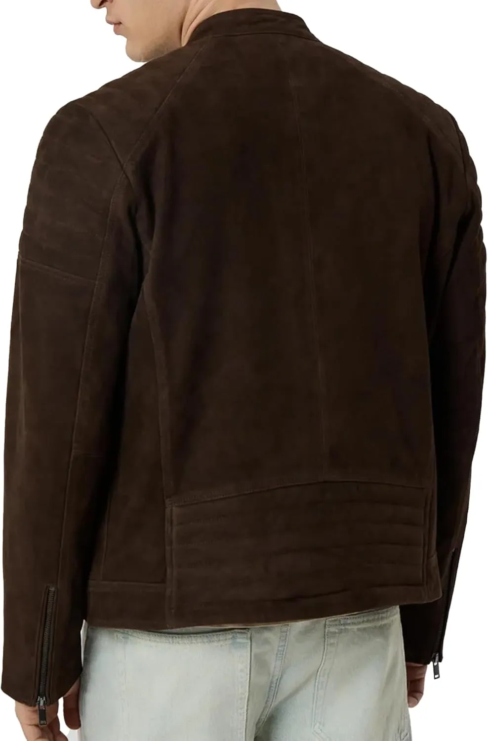 Men's Leather jackets Long Sleeve Casual Cowboy Zip Up Western Real Lambskin Vintage Suede Jacket For Men