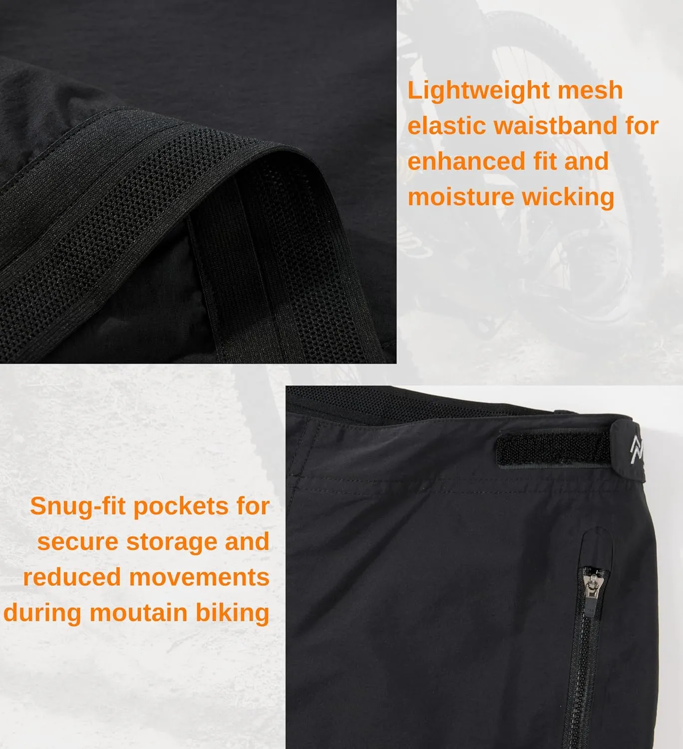 Men's Mountain Bike Shorts Water Repellent MTB Lightweight Downhill Trail Cycling Shorts