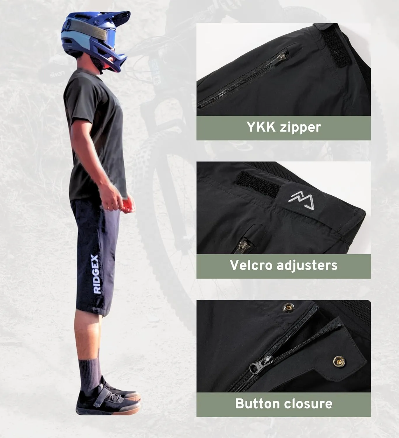 Men's Mountain Bike Shorts Water Repellent MTB Lightweight Downhill Trail Cycling Shorts