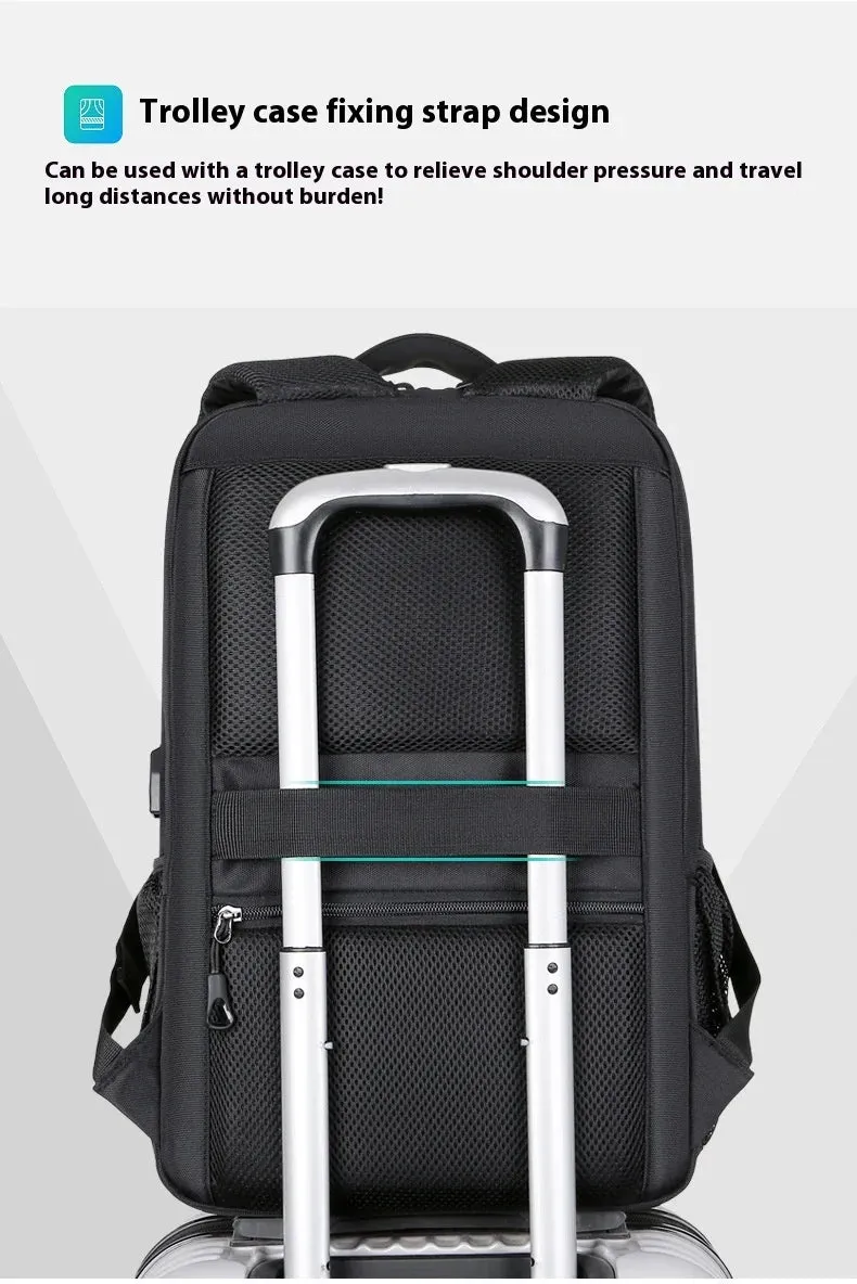 Men's Multi-functional Computer Backpack Simple Waterproof Large Capacity Women's Travel Backpack Bag Suitcase USB Charging 2024