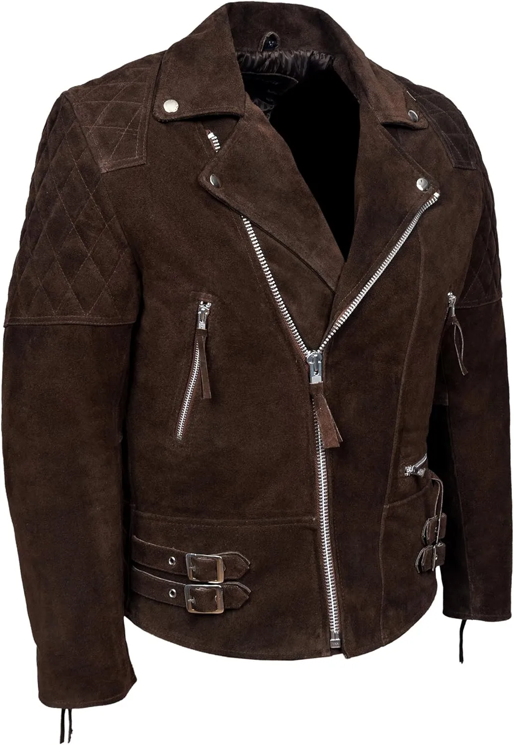 Men's Real Leather Jacket 100% Suede Reckless Classic Fashion Biker Style 233