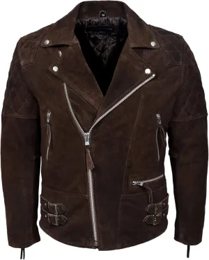 Men's Real Leather Jacket 100% Suede Reckless Classic Fashion Biker Style 233