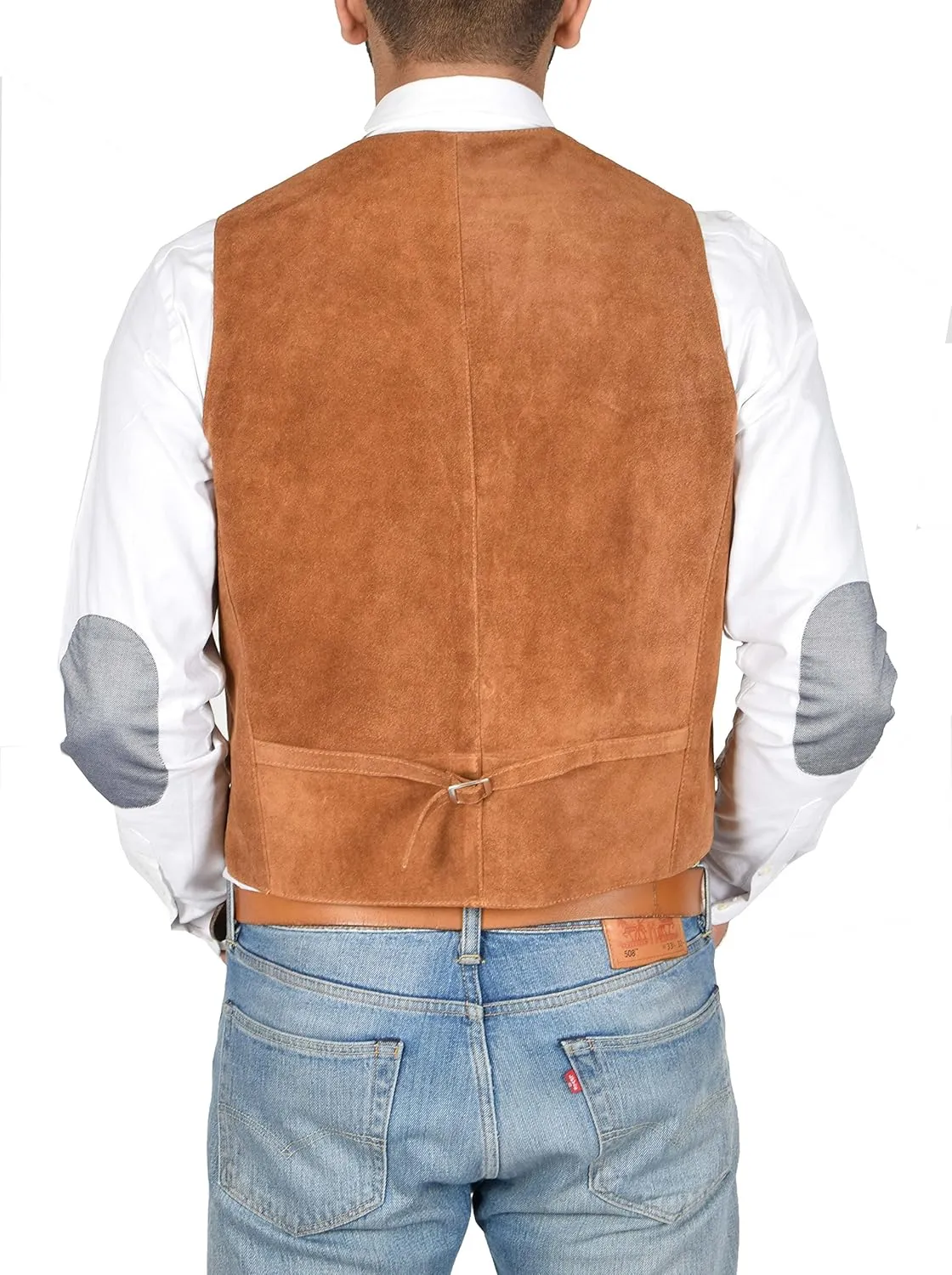 Mens Real Suede Waistcoat Classic Style Vest Don