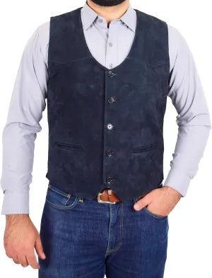 Mens Real Suede Waistcoat Classic Style Vest Don