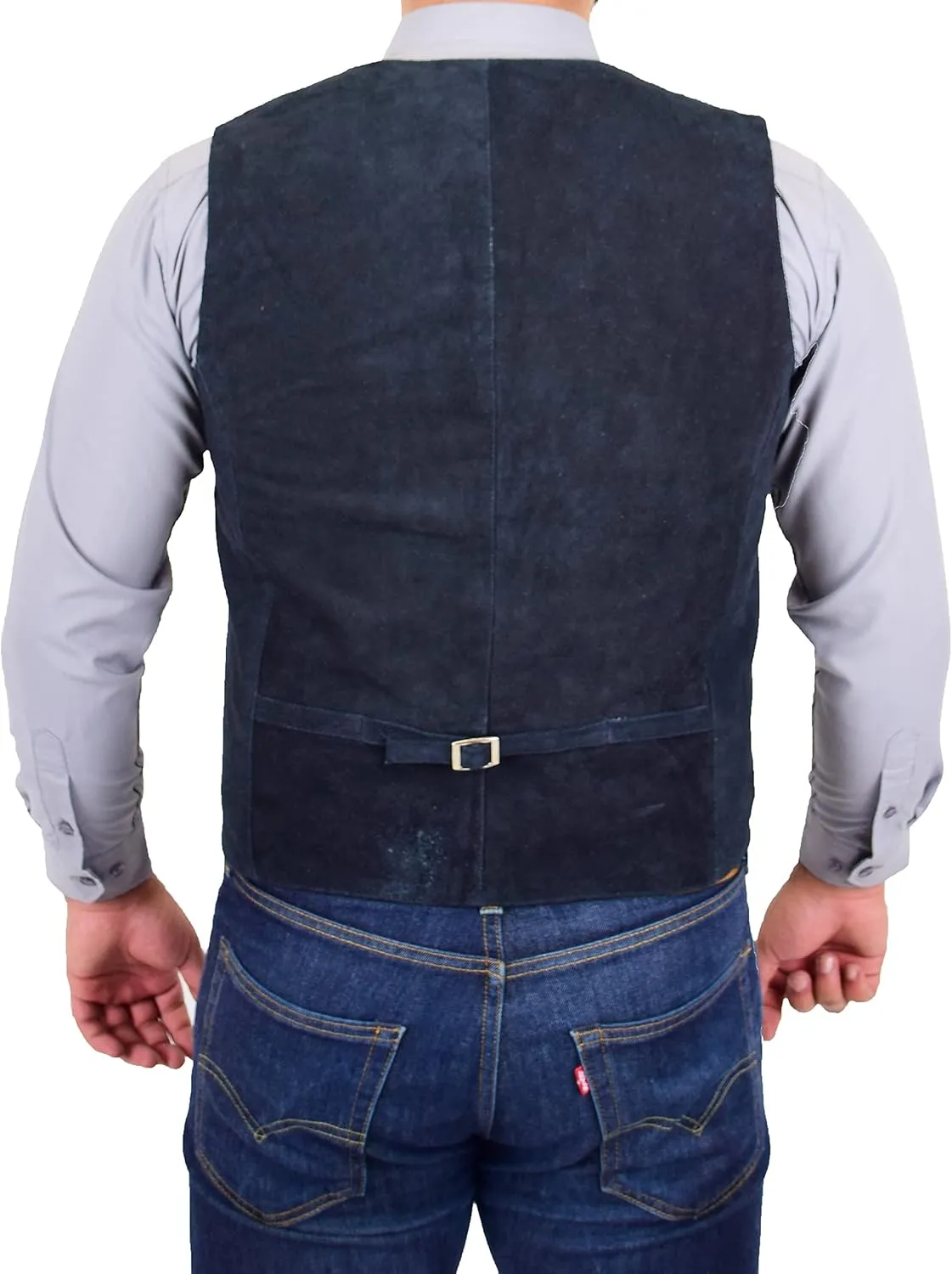 Mens Real Suede Waistcoat Classic Style Vest Don