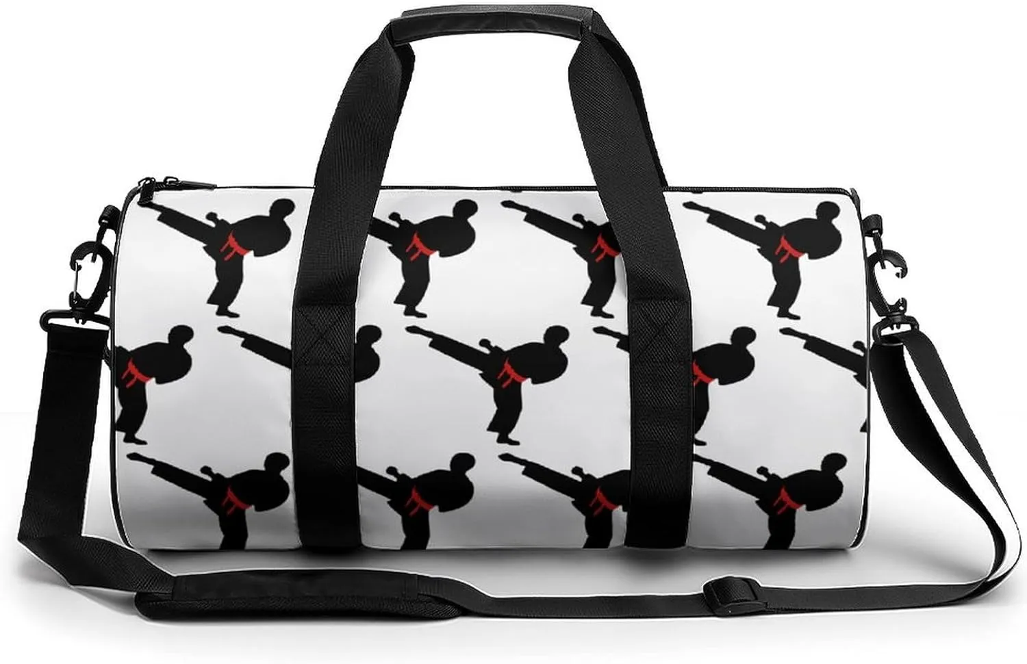 Mens Womens Gym Bag, Karate Warrior Changeable Belt Color Print Duffle Bags,travel Gym Duffle Bag,garment Duffle Bag,gym Bag with Shoe Compartment, 17.7in/9in/9in