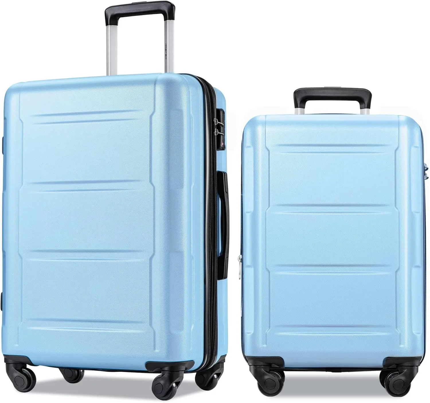 Merax Luggage Sets 2 piece Carry on Luggage Suitcase Sets of 2, Hard Case Luggage Expandable with Spinner Wheels (Baby Blue 2-Piece (20/24))