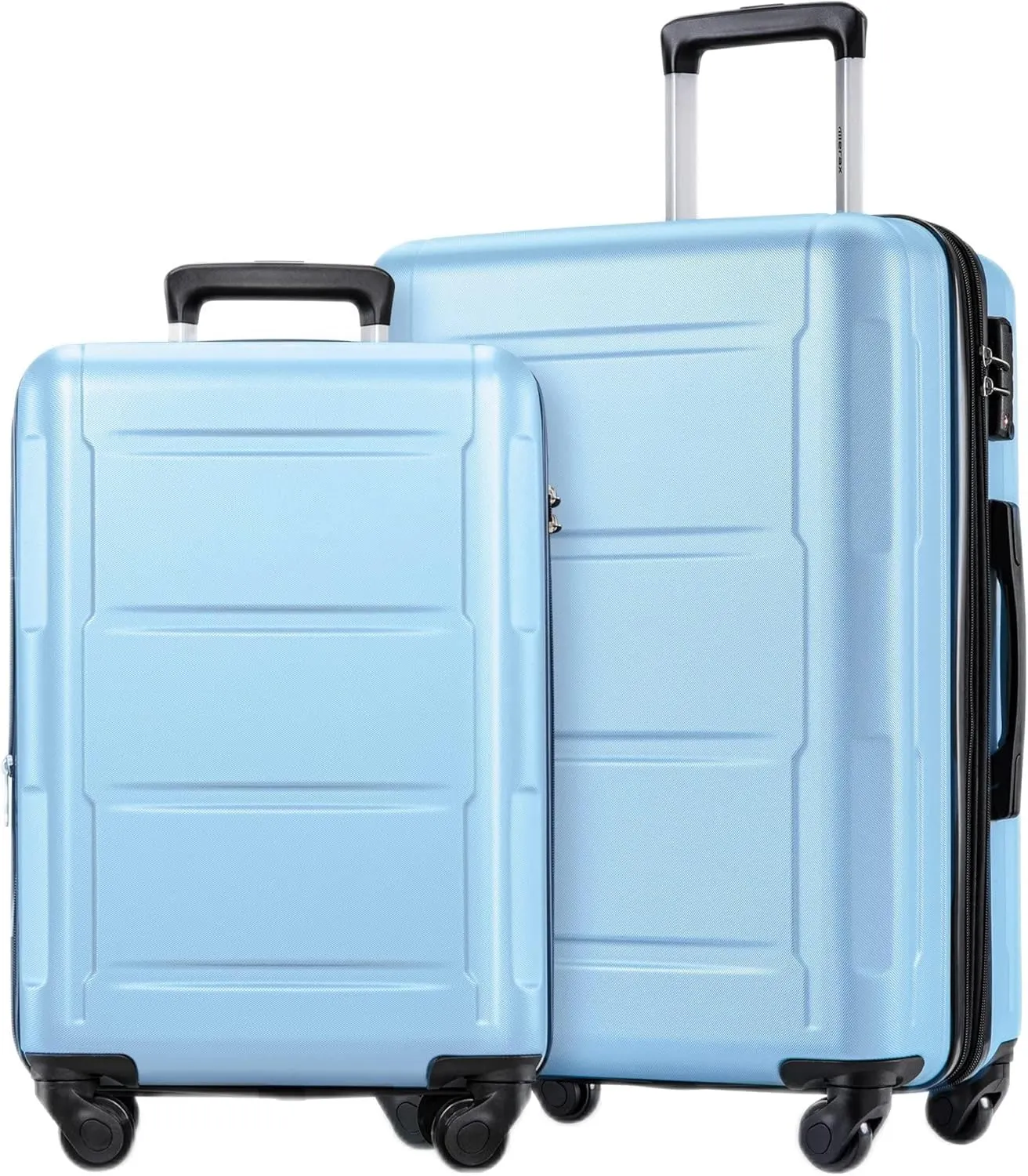 Merax Luggage Sets 2 piece Carry on Luggage Suitcase Sets of 2, Hard Case Luggage Expandable with Spinner Wheels (Baby Blue 2-Piece (20/24))