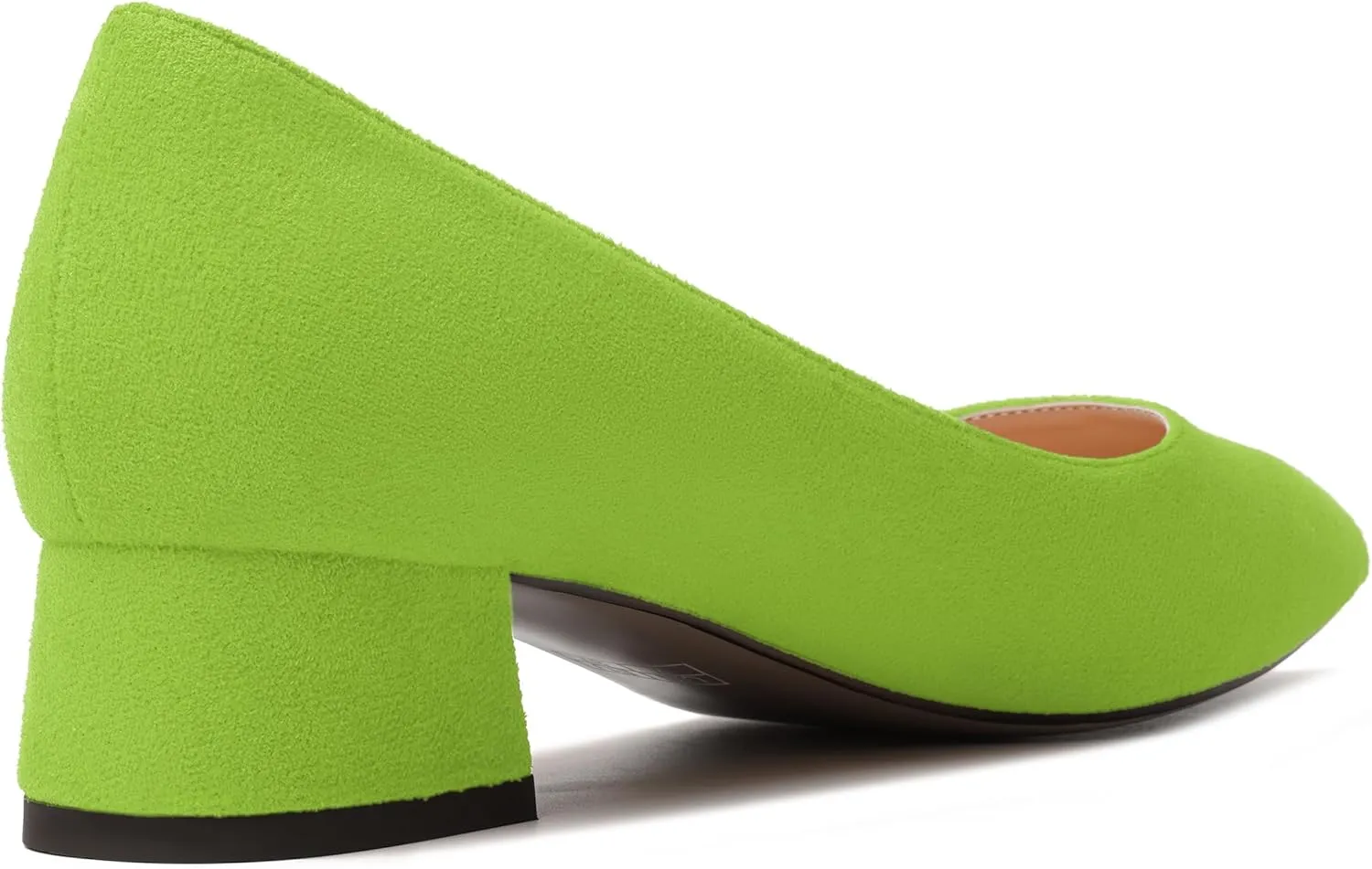 MERRORI Womens Pointed Toe Evening Suede Dress Slip On Chunky Low Heel Pumps Shoes 1.5 Inch