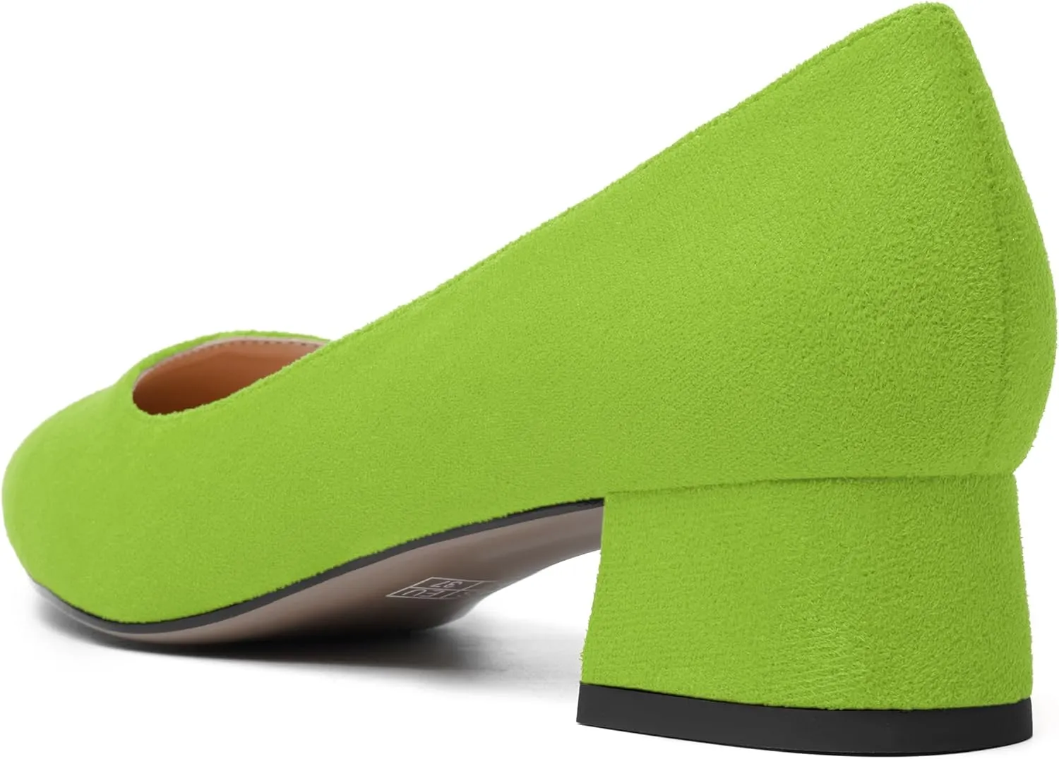 MERRORI Womens Pointed Toe Evening Suede Dress Slip On Chunky Low Heel Pumps Shoes 1.5 Inch