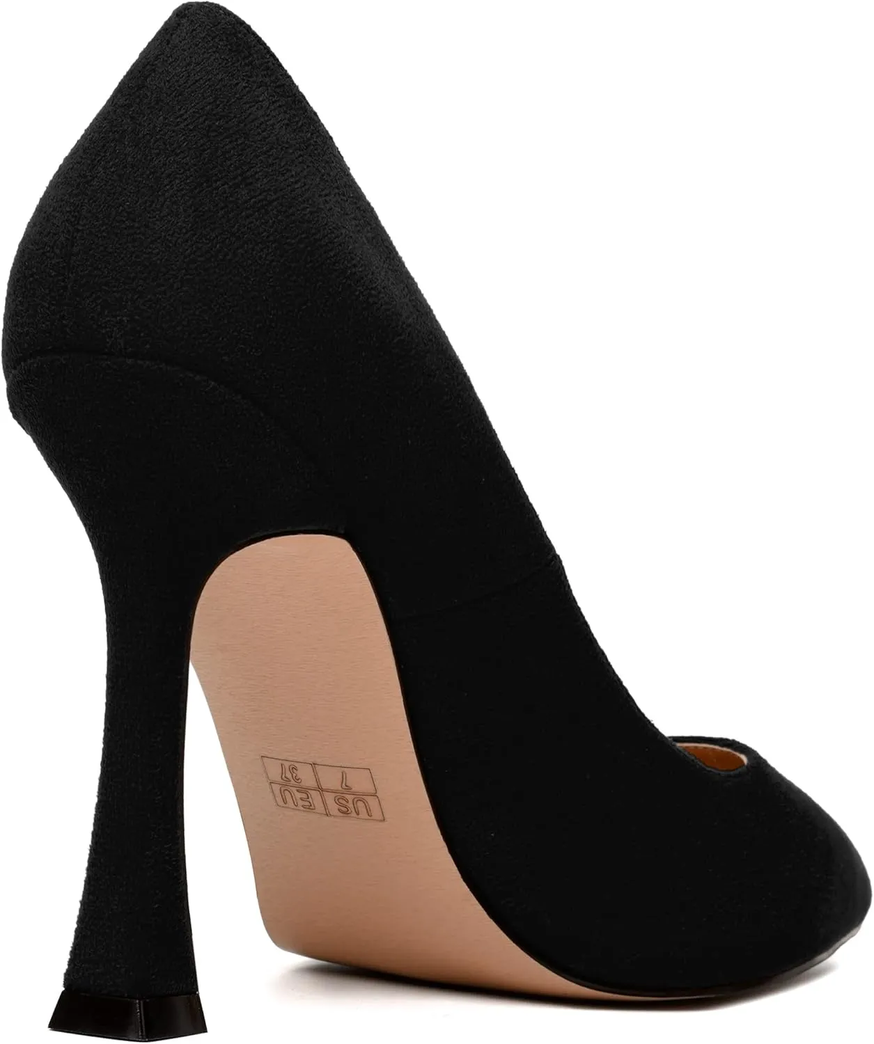 MERRORI Women's Stiletto High Heels Pointed Toe Solid Dress Suede Evening Slip On Heel Pumps Shoes 4 Inch