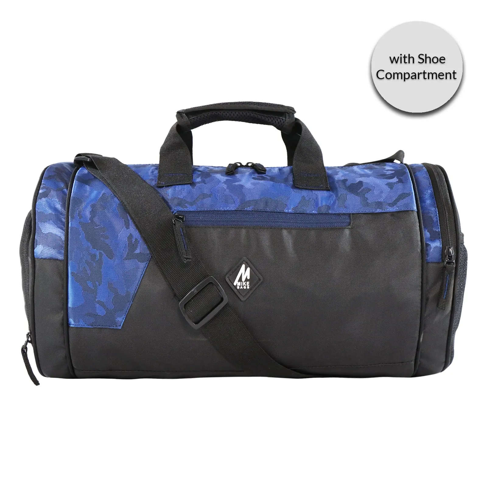 Mike Dual Tone Pro Gym Bag with Shoe Compartment  - Blue