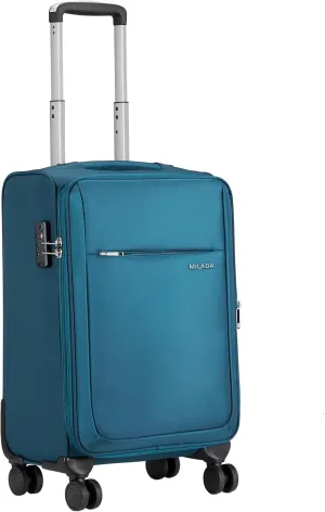 MILADA Luggage Suitcase Softside Expandable Carry on Luggage 22x14x9 Airline Approved Spinner Wheels Suitcases with Wheels Carry on Size Travel Luggage TSA Approved Luggage, Blue