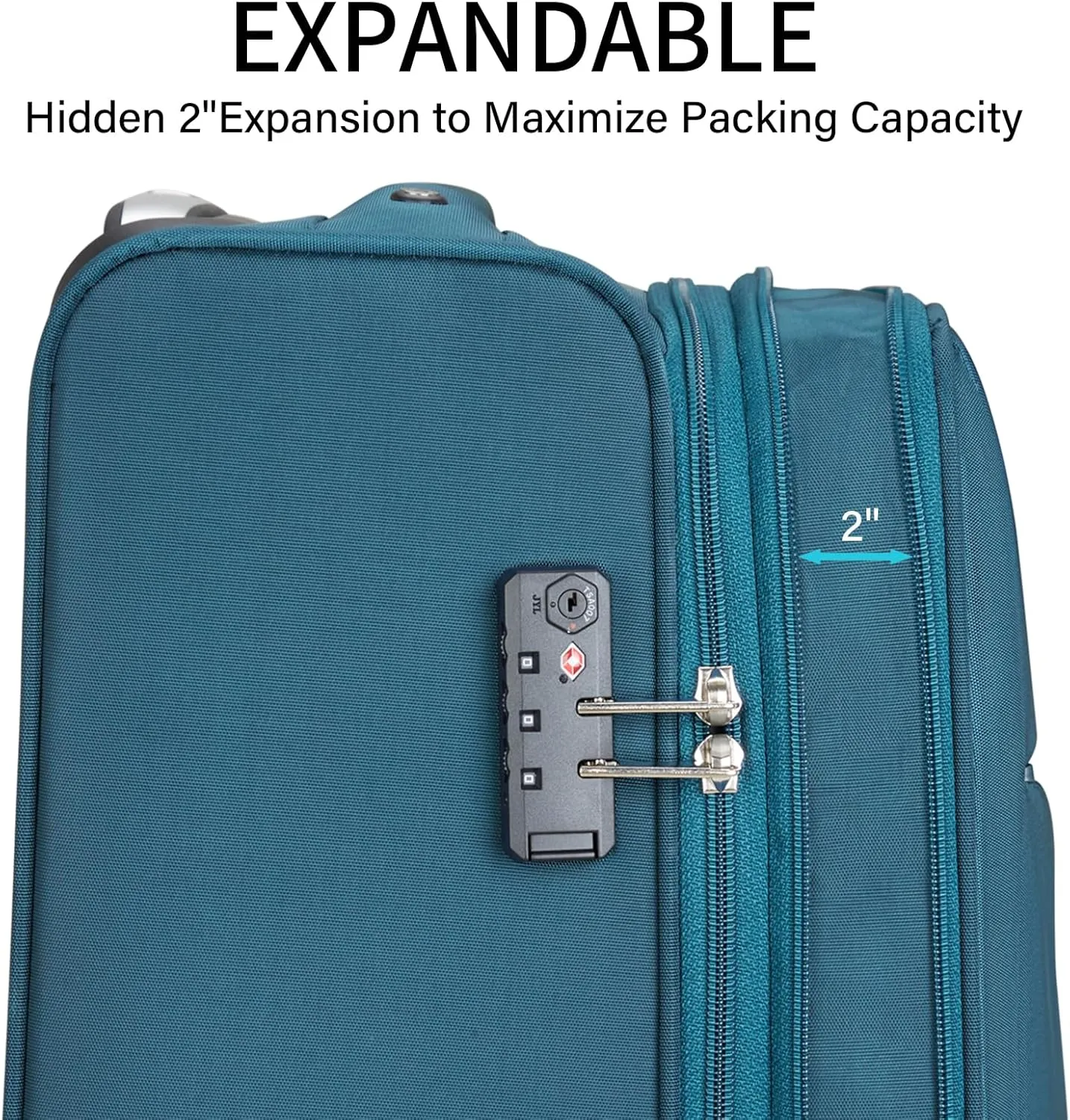 MILADA Luggage Suitcase Softside Expandable Carry on Luggage 22x14x9 Airline Approved Spinner Wheels Suitcases with Wheels Carry on Size Travel Luggage TSA Approved Luggage, Blue