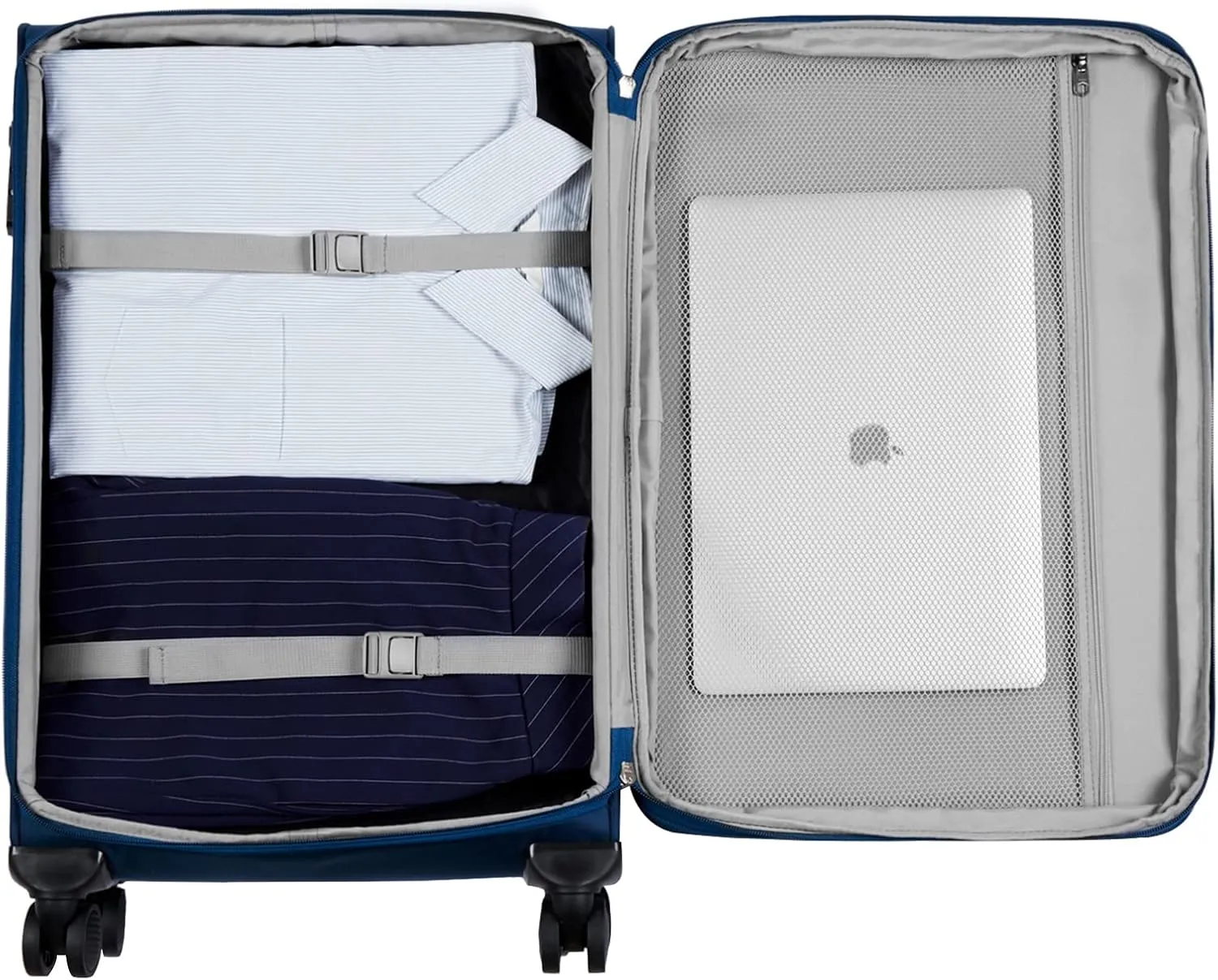 MILADA Luggage Suitcase Softside Expandable Carry on Luggage 22x14x9 Airline Approved Spinner Wheels Suitcases with Wheels Carry on Size Travel Luggage TSA Approved Luggage, Blue