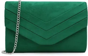 Milisente Evening Bag for Women, Suede Envelope Evening Purses Crossbody Shoulder Clutch Bag