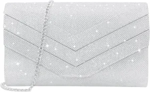 Milisente Evening Bag for Women, Suede Envelope Evening Purses Crossbody Shoulder Clutch Bag