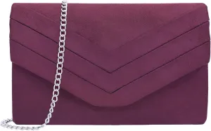 Milisente Evening Bag for Women, Suede Envelope Evening Purses Crossbody Shoulder Clutch Bag