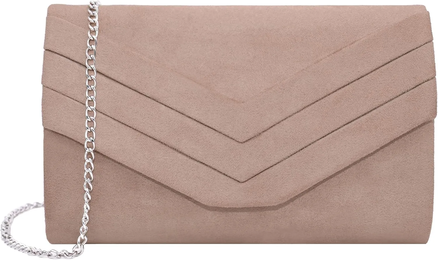 Milisente Evening Bag for Women, Suede Envelope Evening Purses Crossbody Shoulder Clutch Bag