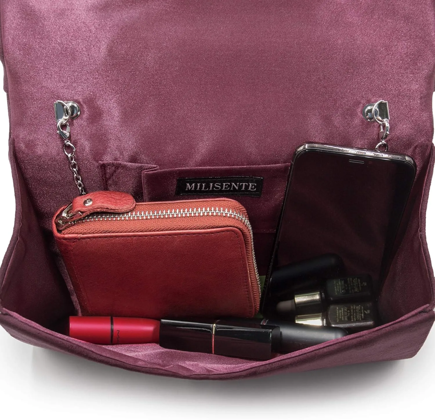 Milisente Evening Bag for Women, Suede Envelope Evening Purses Crossbody Shoulder Clutch Bag