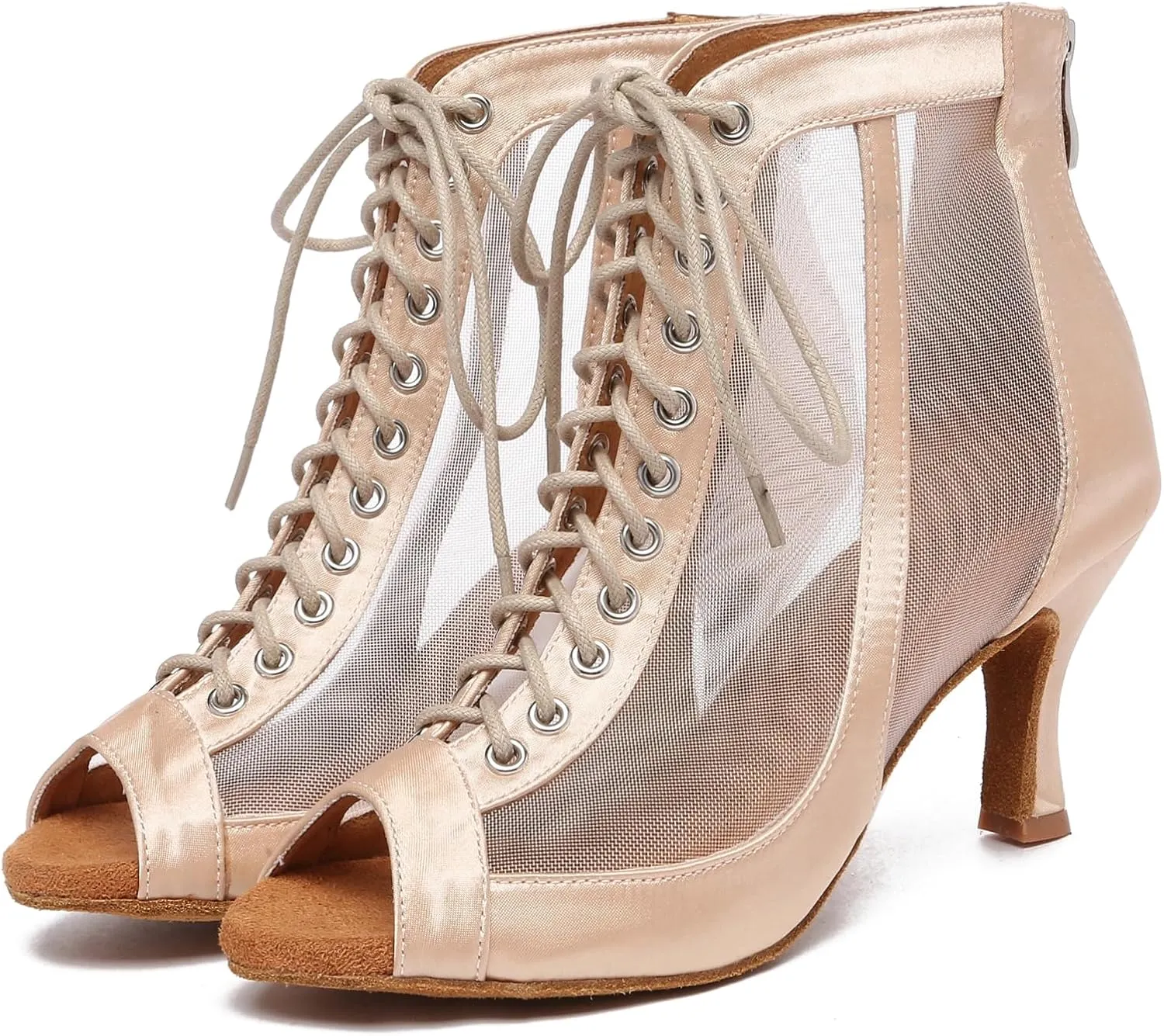 Minishion Sexy Dancing Shoes for Women Peep Toe Evening Prom Ankle Booties