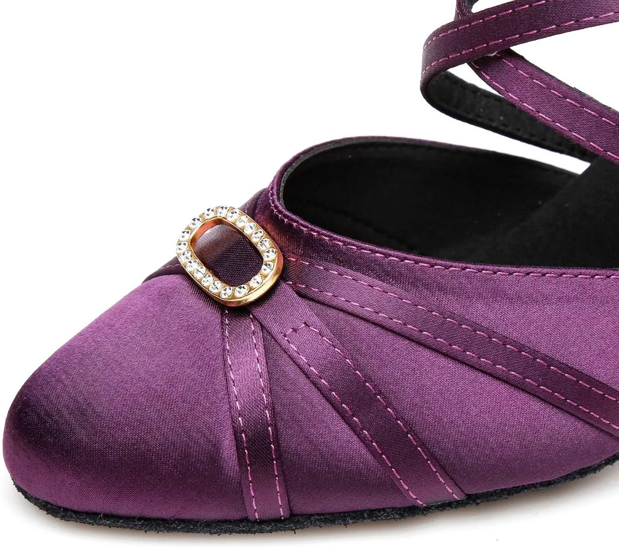 Minishion Women's Closed Toe Dance Heels Comfortable Ballroom Dancing Pumps