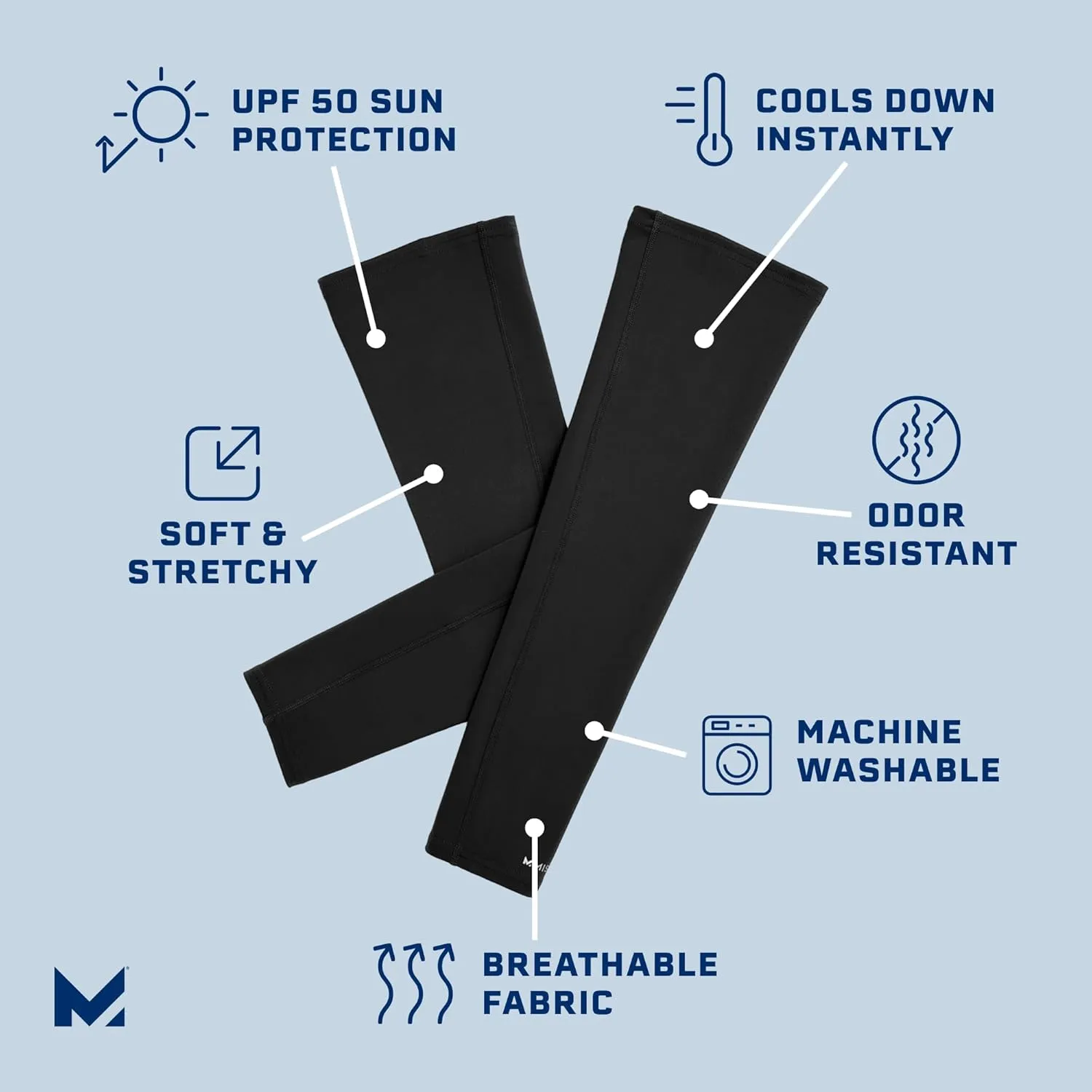 MISSION Cooling Sun Sleeves - Lightweight, Stretch Fabric - Cools Up to 2 Hours - UPF 50 Sun Protection - Machine Washable