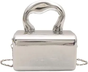 Molodo Acrylic Clutch Tote Bag for Women Trendy Evening Bag with Chain Strap Y2K Crossbody Clutch Handbag Party Prom