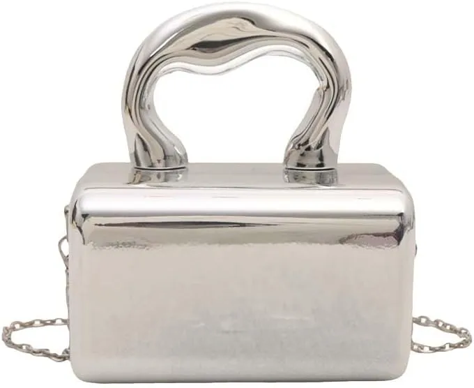 Molodo Acrylic Clutch Tote Bag for Women Trendy Evening Bag with Chain Strap Y2K Crossbody Clutch Handbag Party Prom