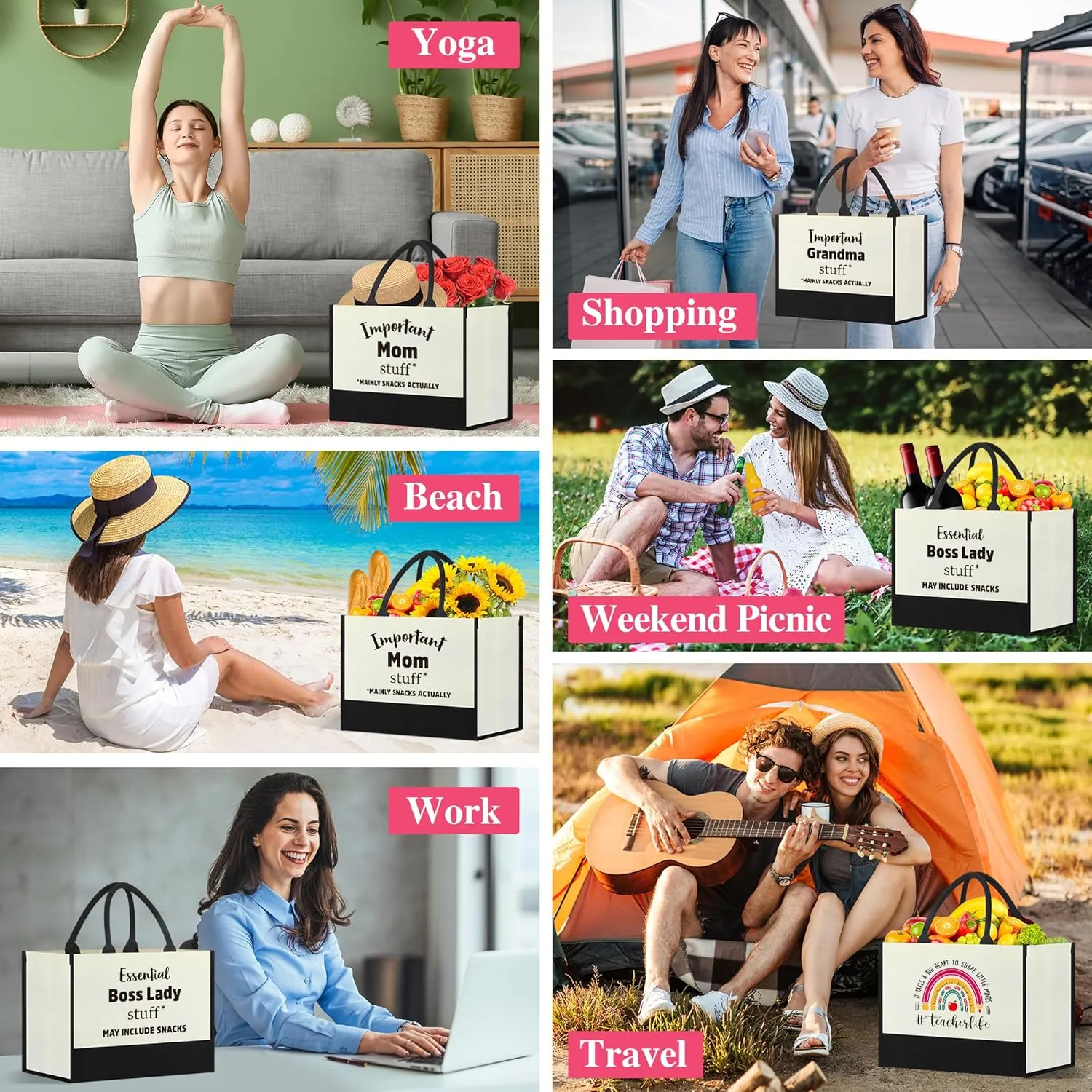 Mom Gifts from Daughter Son, Canvas Tote Bag Birthday Mothers Day Present for Mother Valentines Day Christmas Day, Best Mom Ever Gifts, Pregnancy Presents Ideas for Expecting Mama New Mammy Stepmom