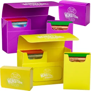 Monster Protectors Double Deck Box with Magnetic Closure - Purple and Yellow 2 Pack