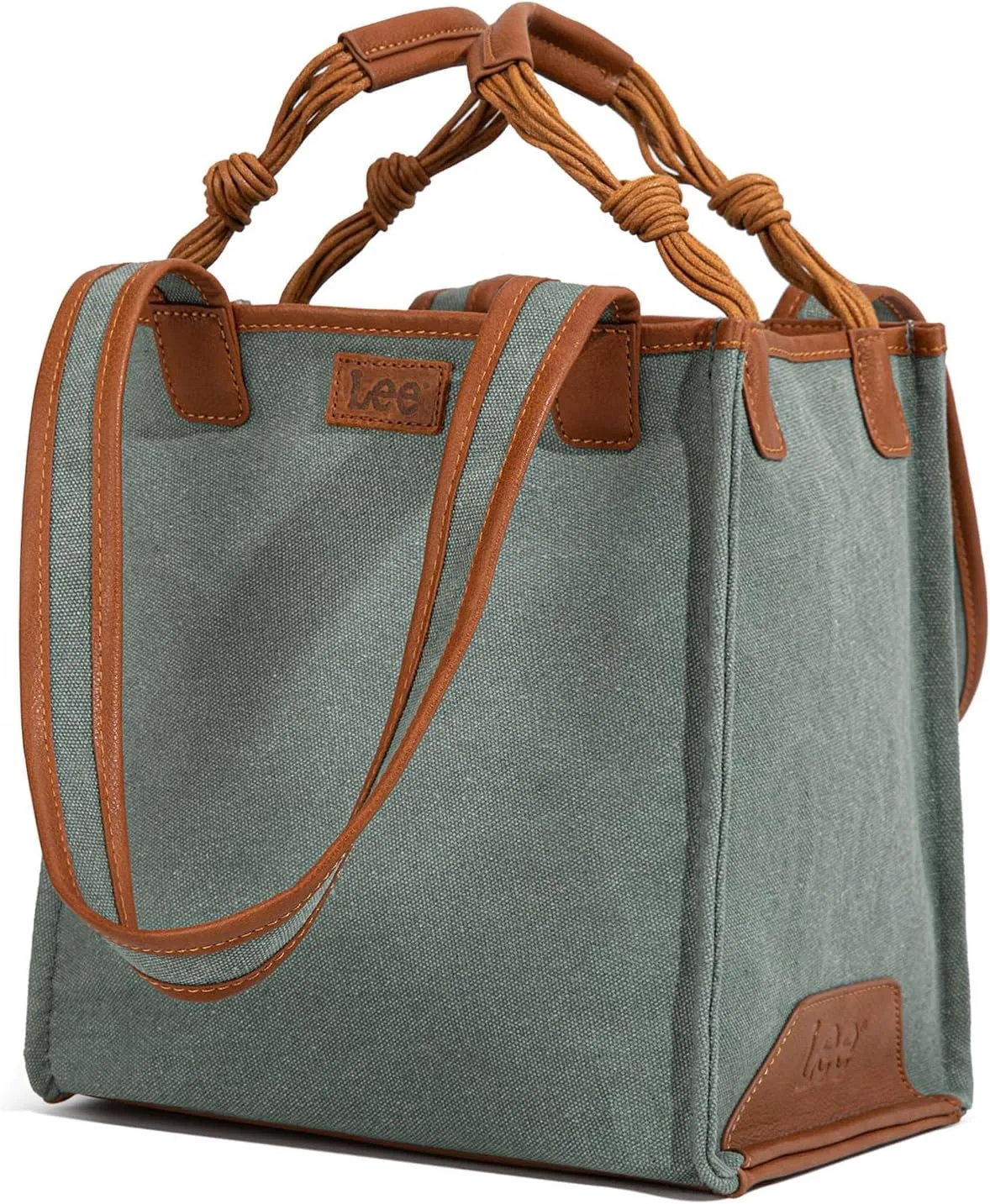 Montana West x Lee Canvas Tote Bag for Women Square Shoulder Handbag with Multiple Pockets for Work