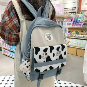 Moo Cow Large Canvas Backpacks – Women Travel Shoulder Bag Casual College Style Girls Backpack #111